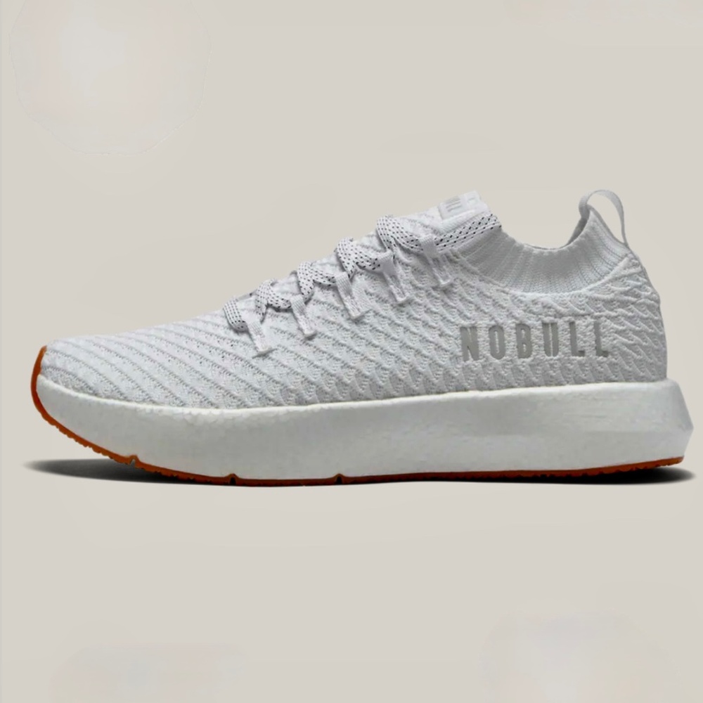NoBull Women's Drive Knit Sneakers - White, 7.5
